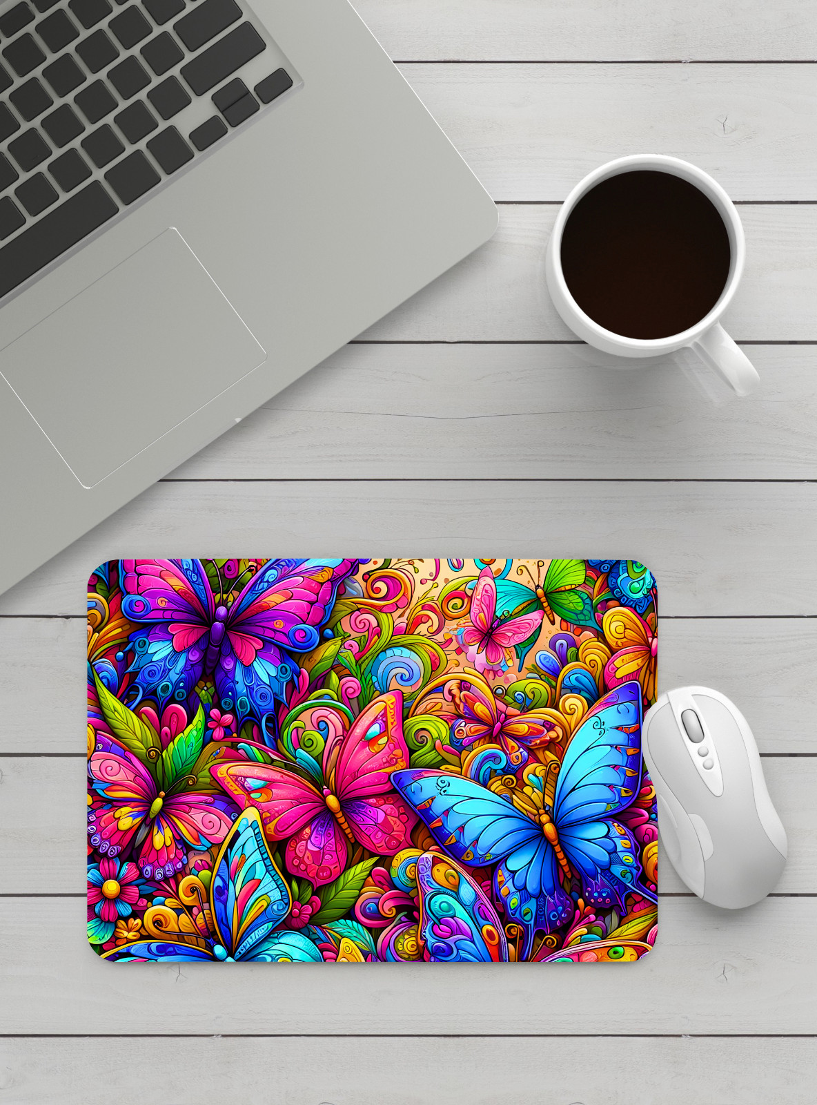 For the Love of Butterflies II Handmade Designed Mouse Pad.