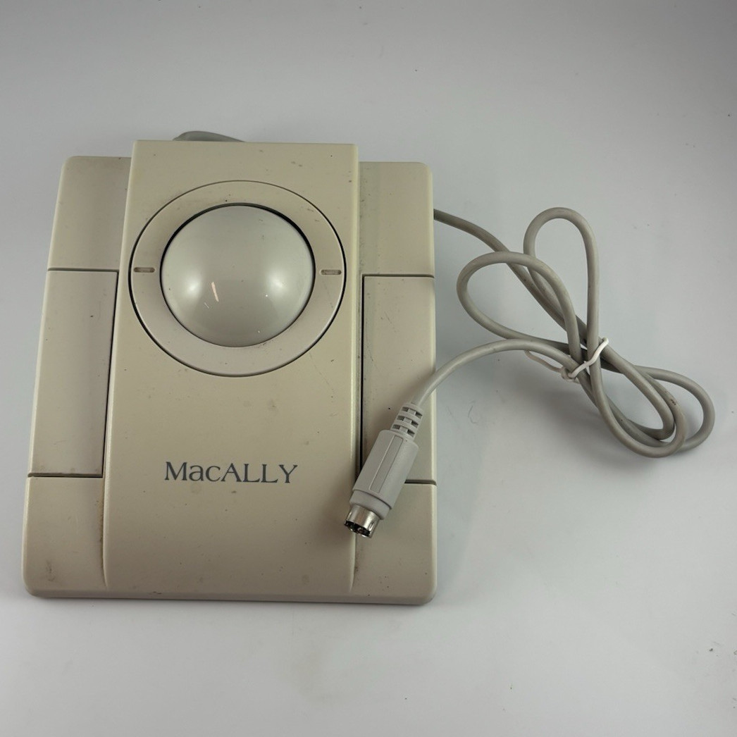 Vintage MacAlly ADB Trackball Mouse Model MTB01 for Vintage Apple Mac-UNTESTED