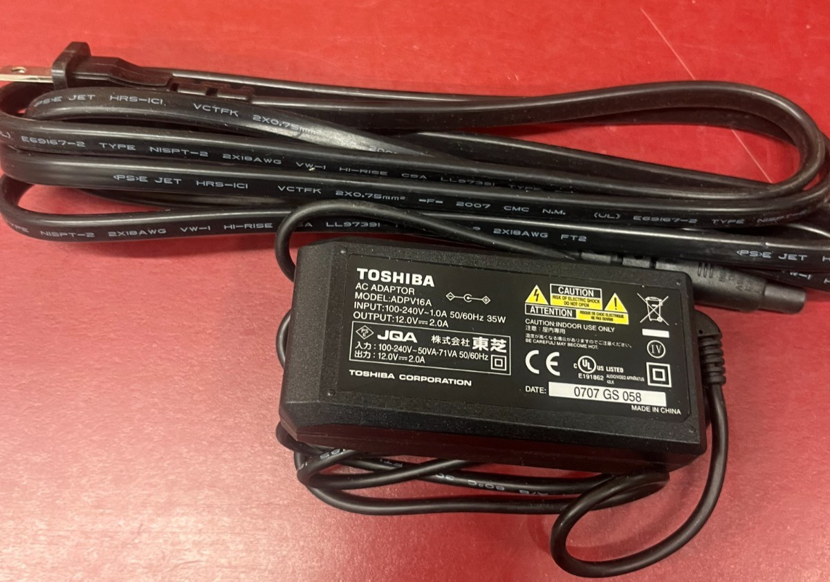 Genuine Toshiba ADPV16A AC Power Adapter 12V 2A 35W OEM Replacement Charger