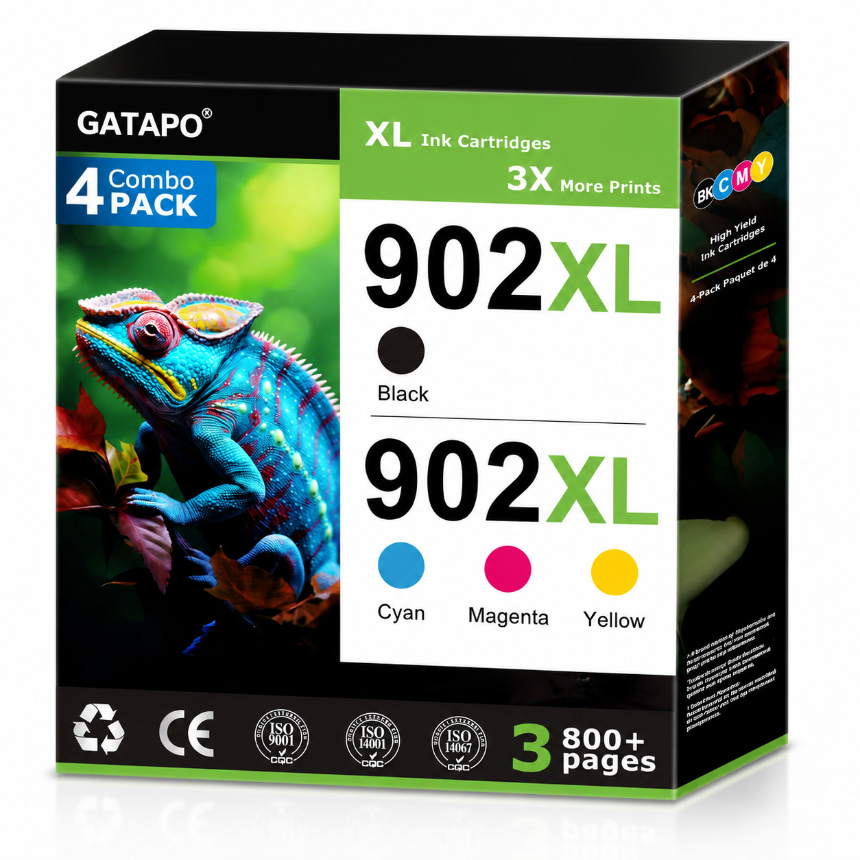 902XL 4PK BK/C/M/Y Ink for OfficeJet 6950 6954 6958 6962 Pro 6968 6970 6975 6978