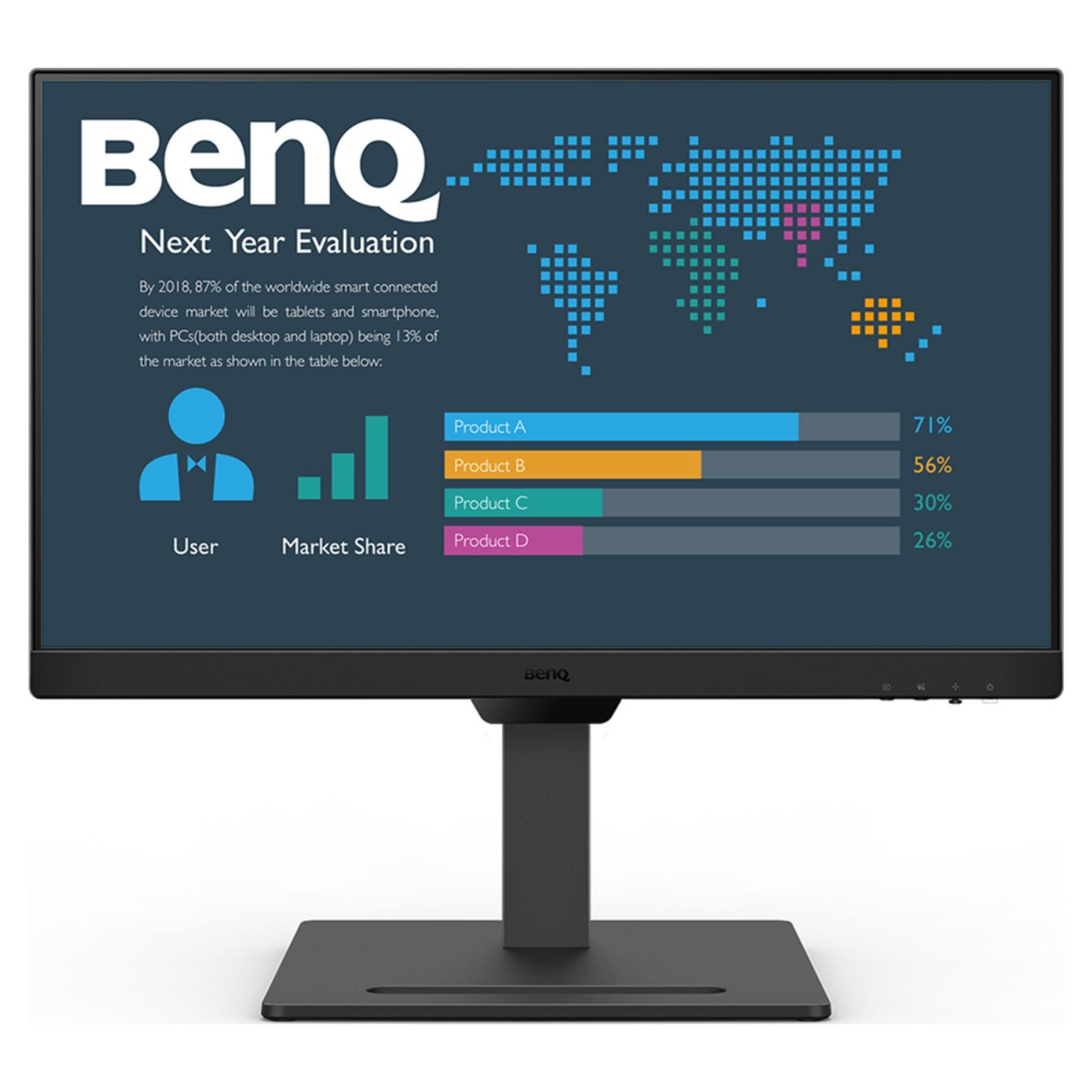 BenQ 27" FHD LED 1080p Monitor 16:9 100Hz, 2Wx2 Speaker Tilt, HDMI & DisplayPort