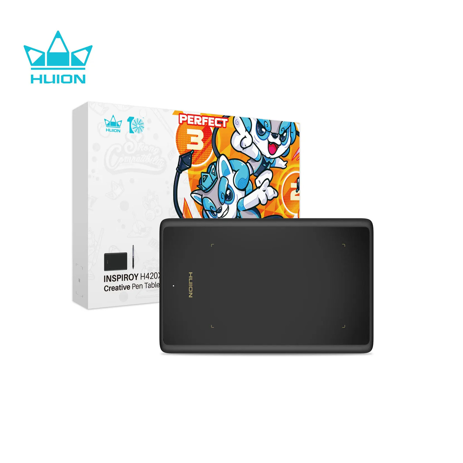 HUION H420X Graphics Drawing Tablet 8192 Levels Battery-Free Stylus
