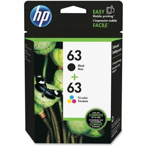 New HP 63 Black and Color Ink Cartridges Combo F6U62A F6U61A