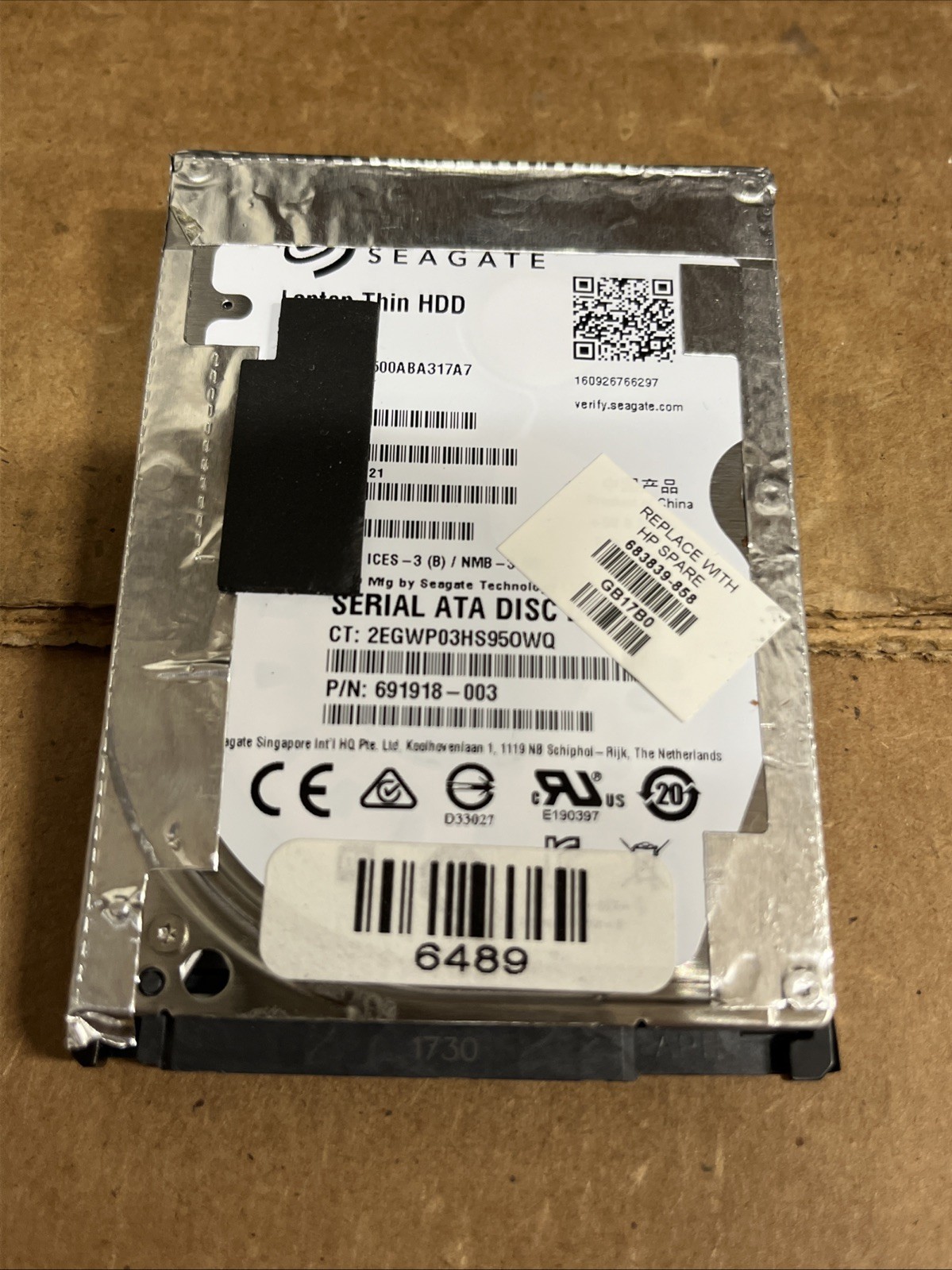 SEAGATE 500GB 5400RPM SATA HDD HARD DRIVE ST500LT012 1DG142-021 691918-003