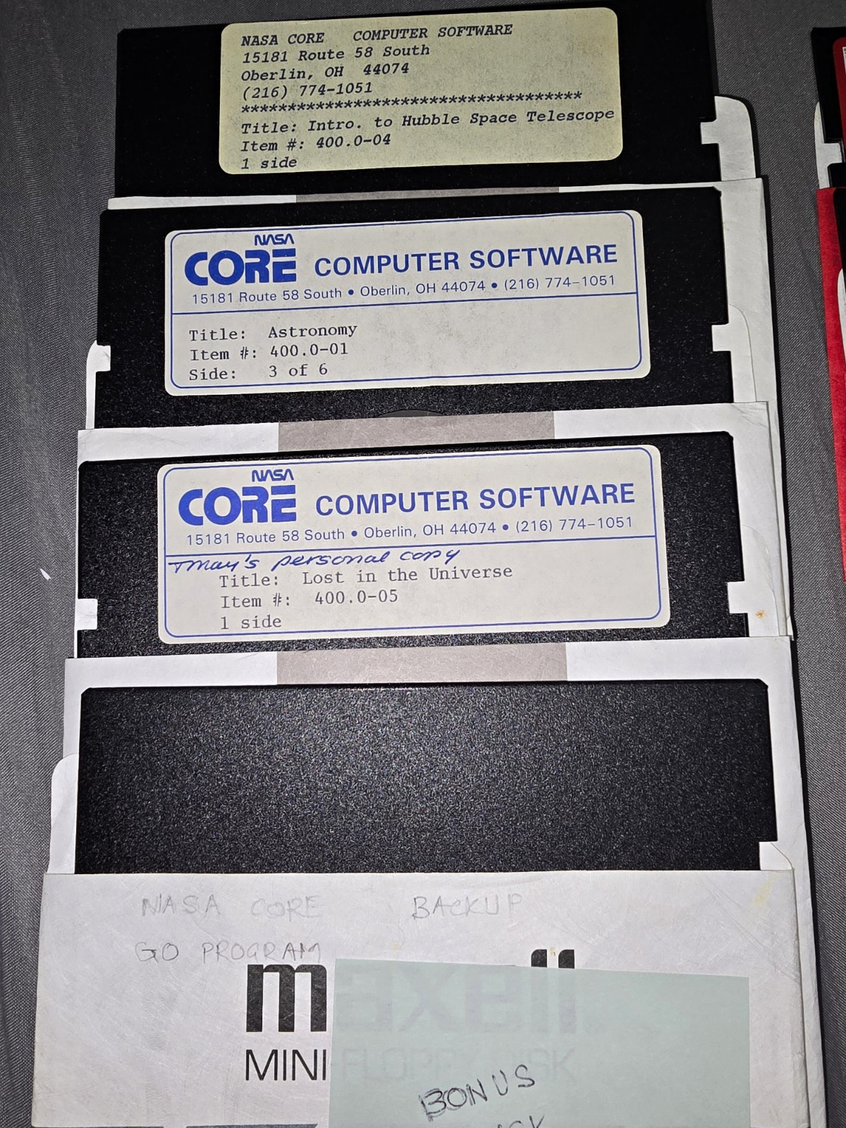 Apple II Apple 2 Plus NASA CORE Apple 5.25" Floppy Software Rare