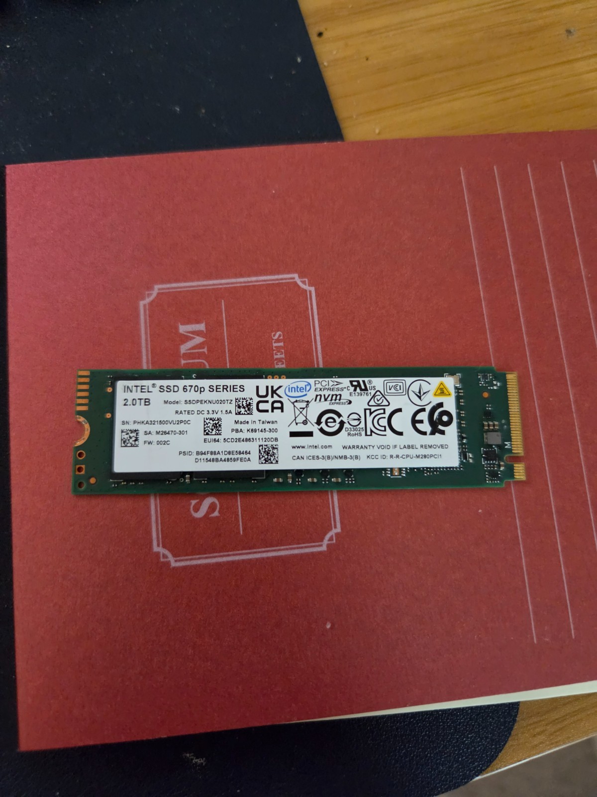 Intel 670p 2TB M.2 NVMe Internal SSD (SSDPEKNU020TZX1) - 95% Health