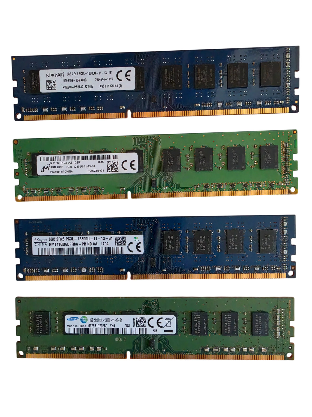 8GB Mix Brands SKHynix Micron PC3L-12800U 2Rx8 Desktop RAM Memory UDIMM