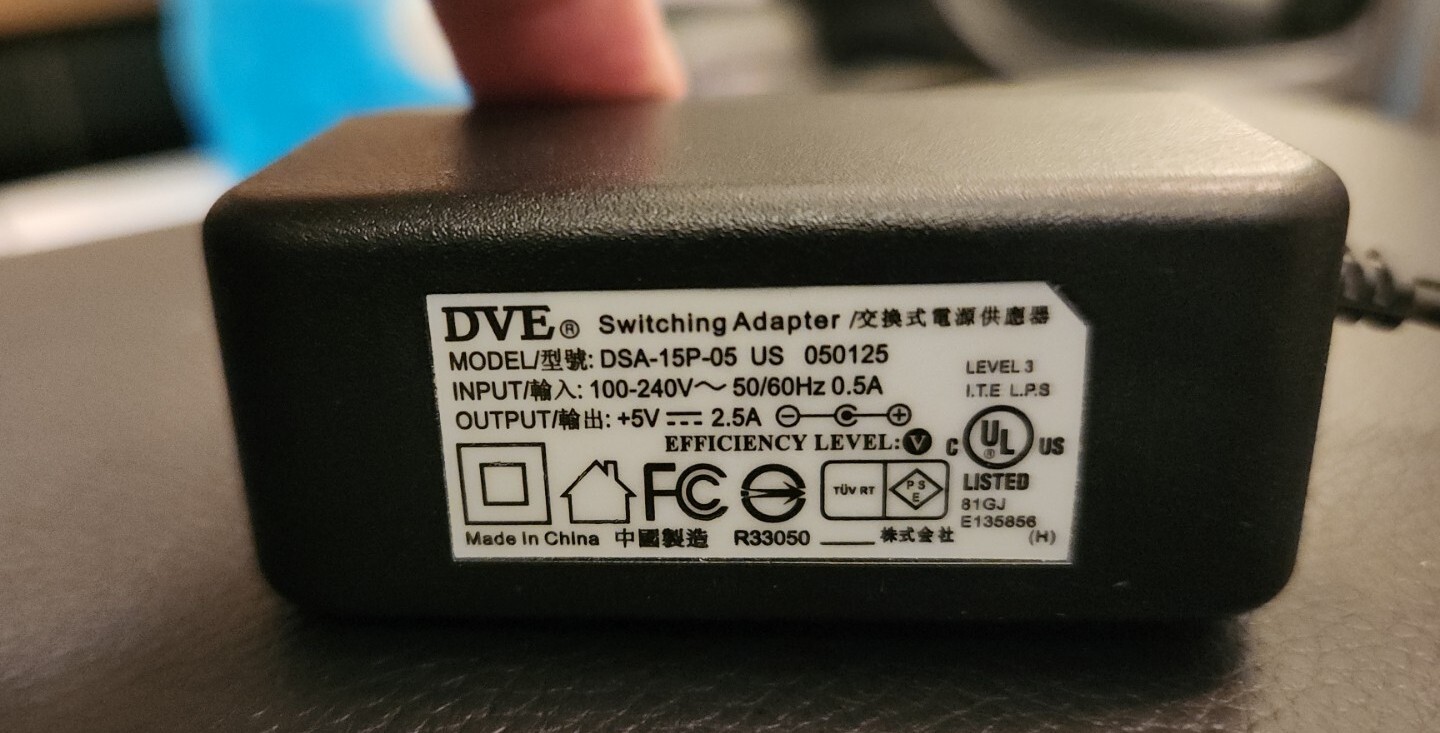Genuine DVE Switching Power DSA-15P-05US Output 5 V 2 A Power Supply Adapter A55
