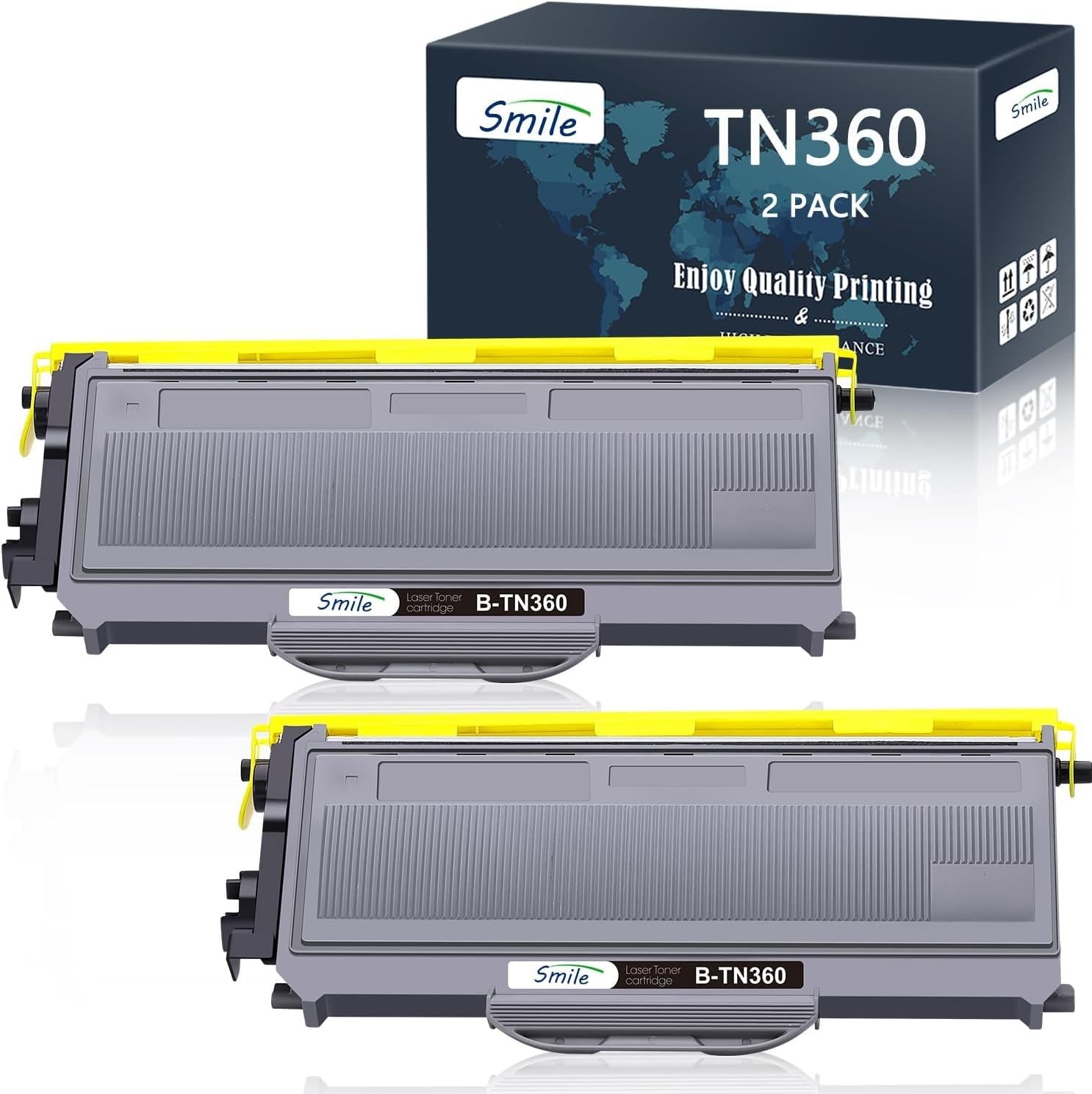 2x TN360 Toner Cartridge Fit for Brother HL-2140 2170W MFC-7340 7840W High Yield