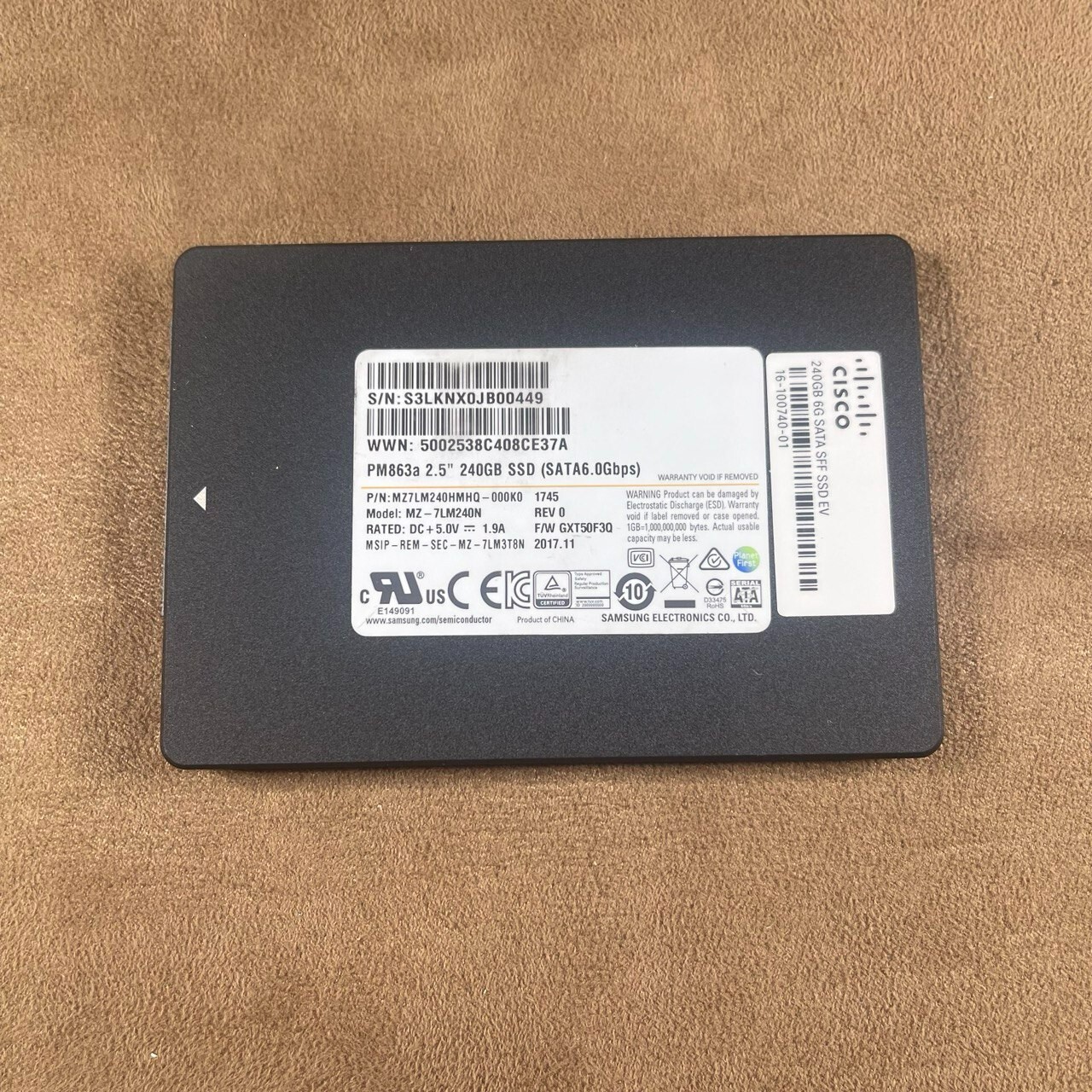 Samsung 240GB PM863A Series 2.5 inch SATA3 SSD CISCO UCS-SD240G61X