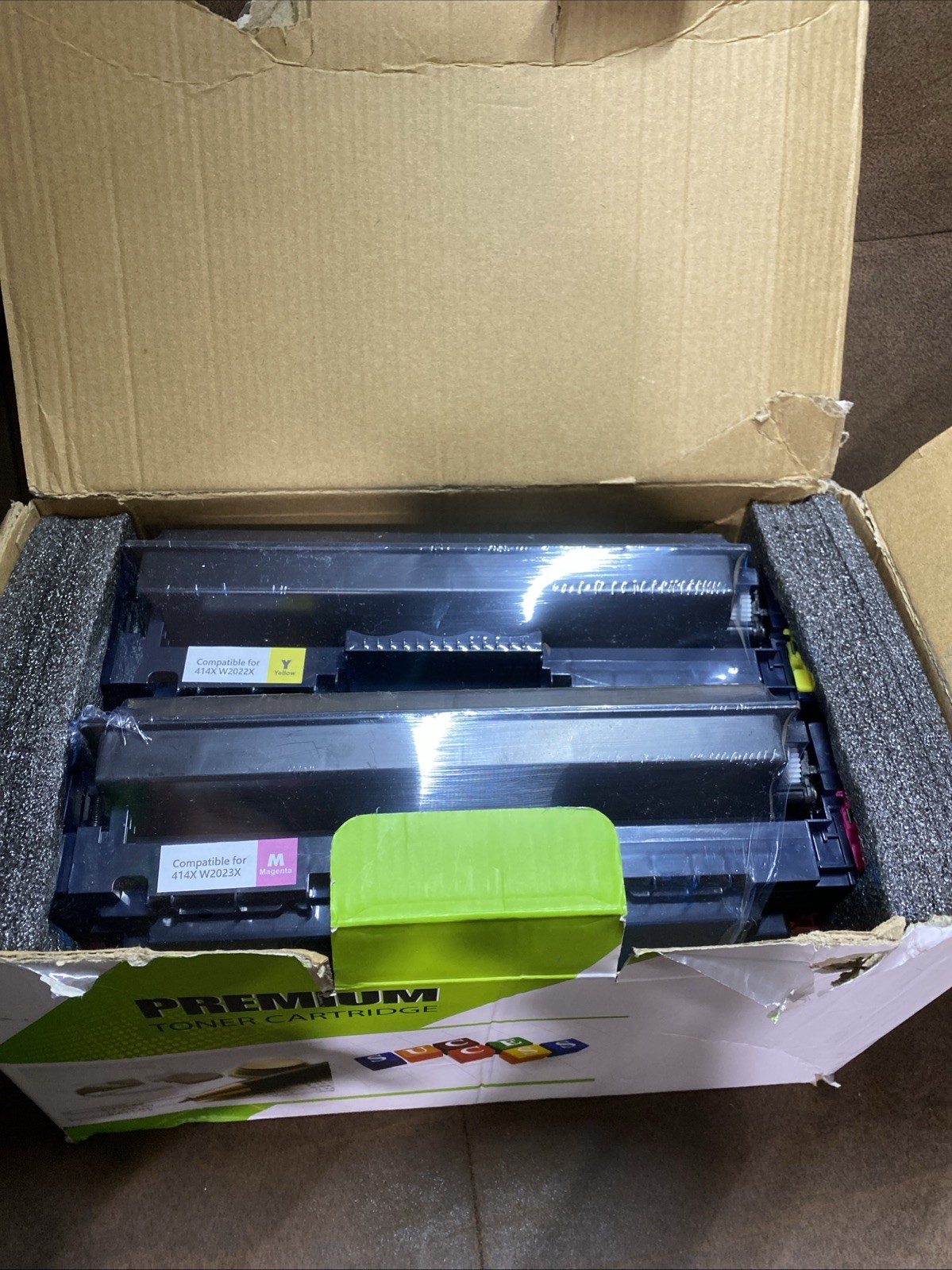 W2023X Toner Cartridge Replacement for HP W2023X - 414X Black, Yellow, Magenta