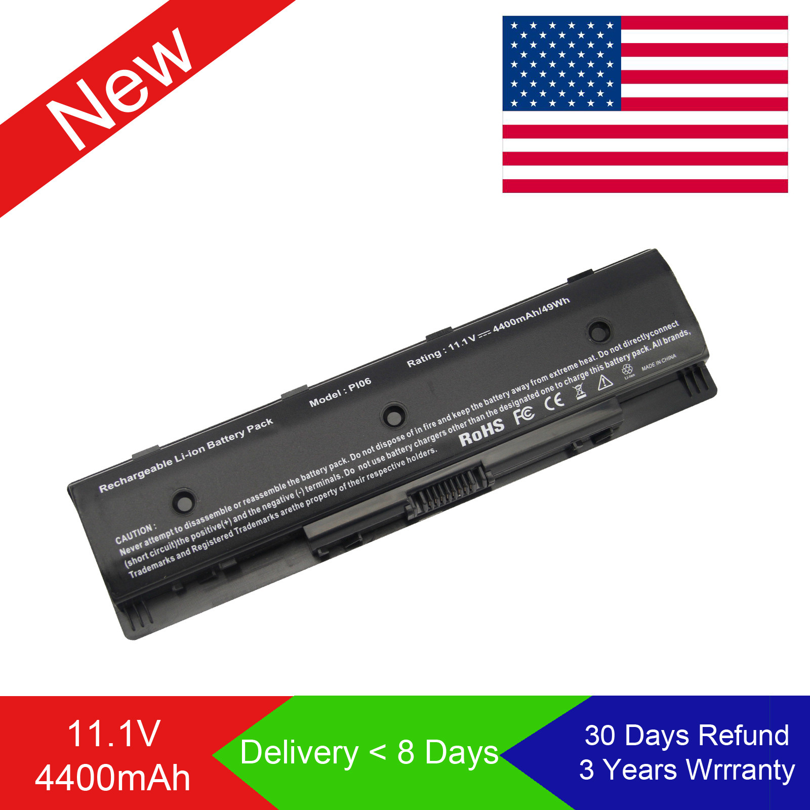 Battery For HP Pavilion 15-E028us, 15-E030wm, 15-E037cl, 15-E043cl, 15-E048nr