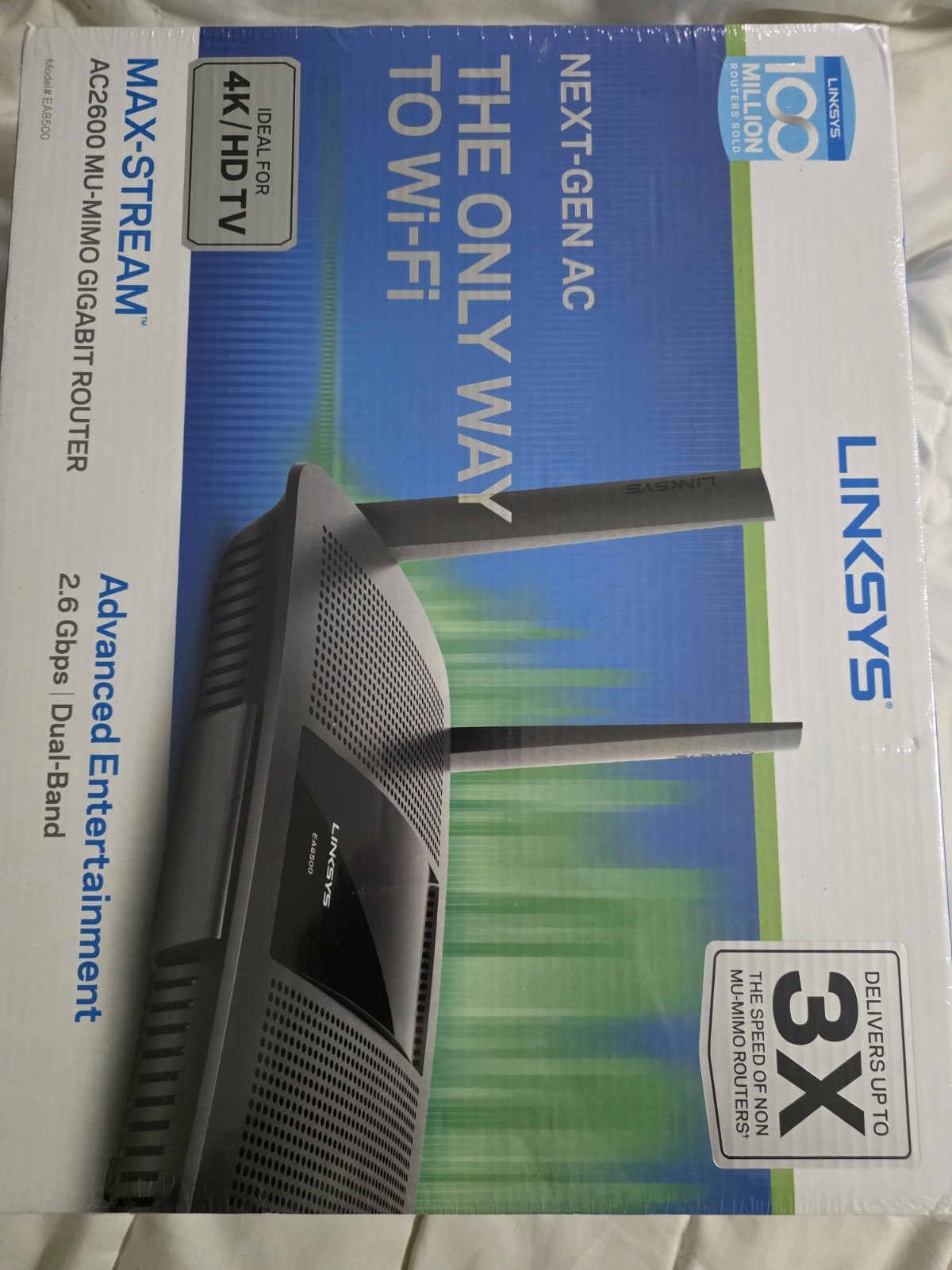 Linksys AC2600 MU-MIMO Max Stream Dual Band Wireless Wi-Fi Router NEW SEALED