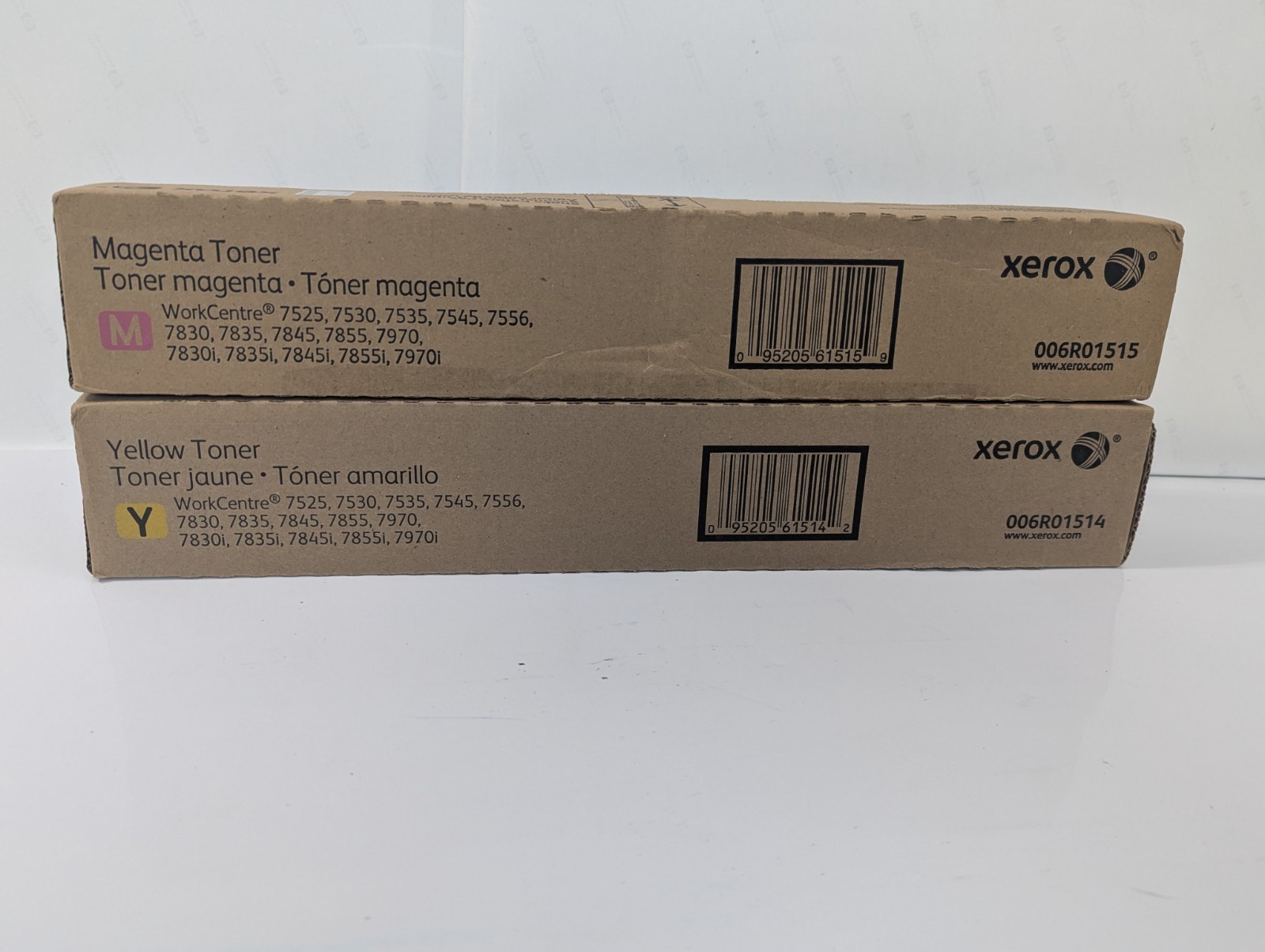 2X Genuine Xerox Yellow, Magenta Toner 006R01514 15 WC: 7525,30,35,45,56,7830,35