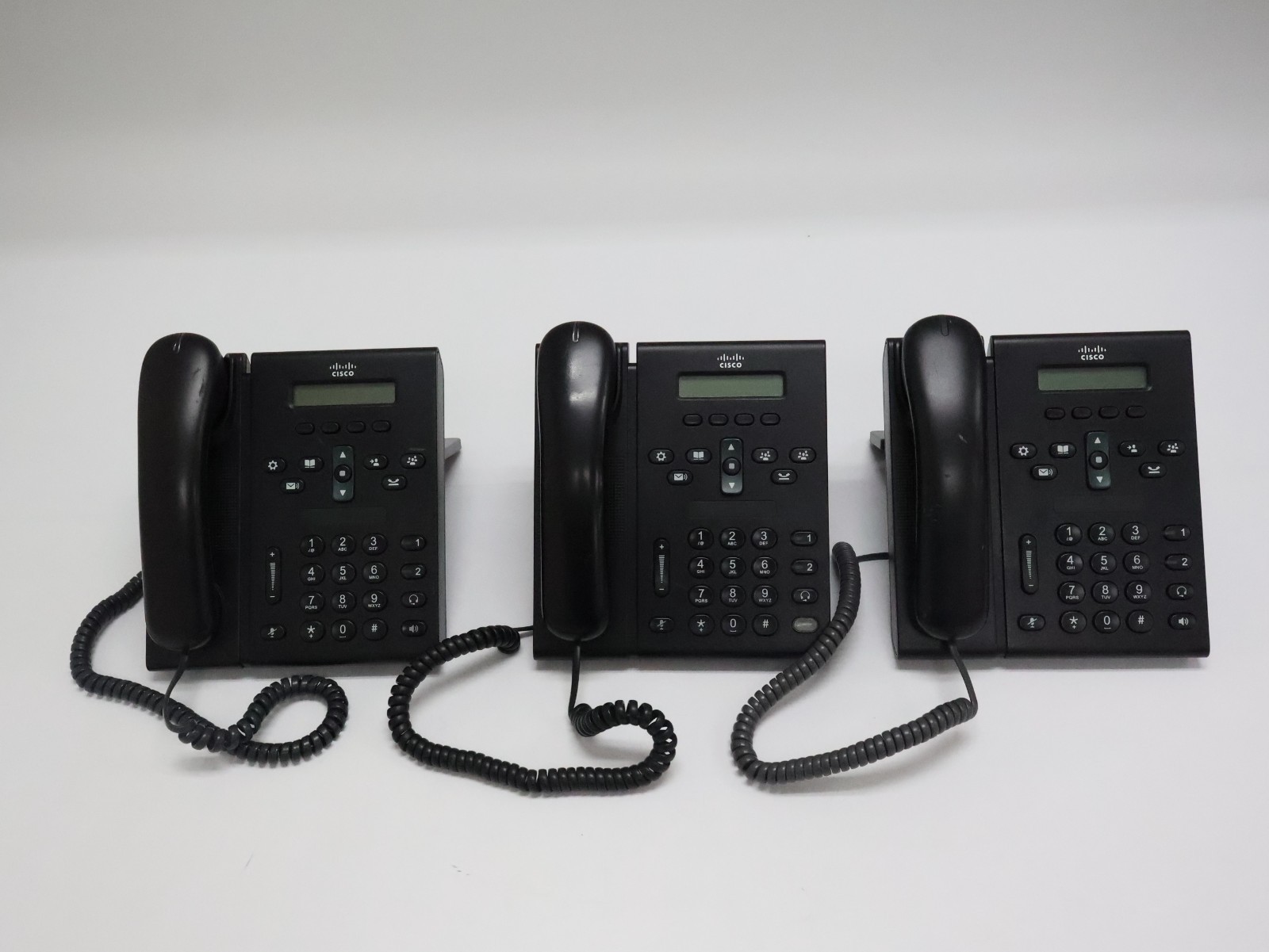 Lot of 3 Cisco CP-6921 Unified IP Business Phones 2-Line Monochrome - Used