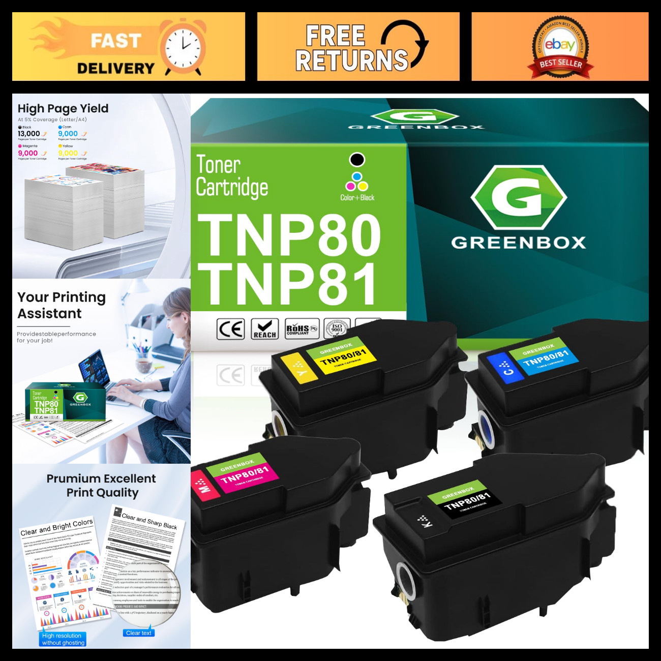 Toner Cartridges for Bizhub C3300i C3320i - Black, Cyan, Magenta, Yellow - High