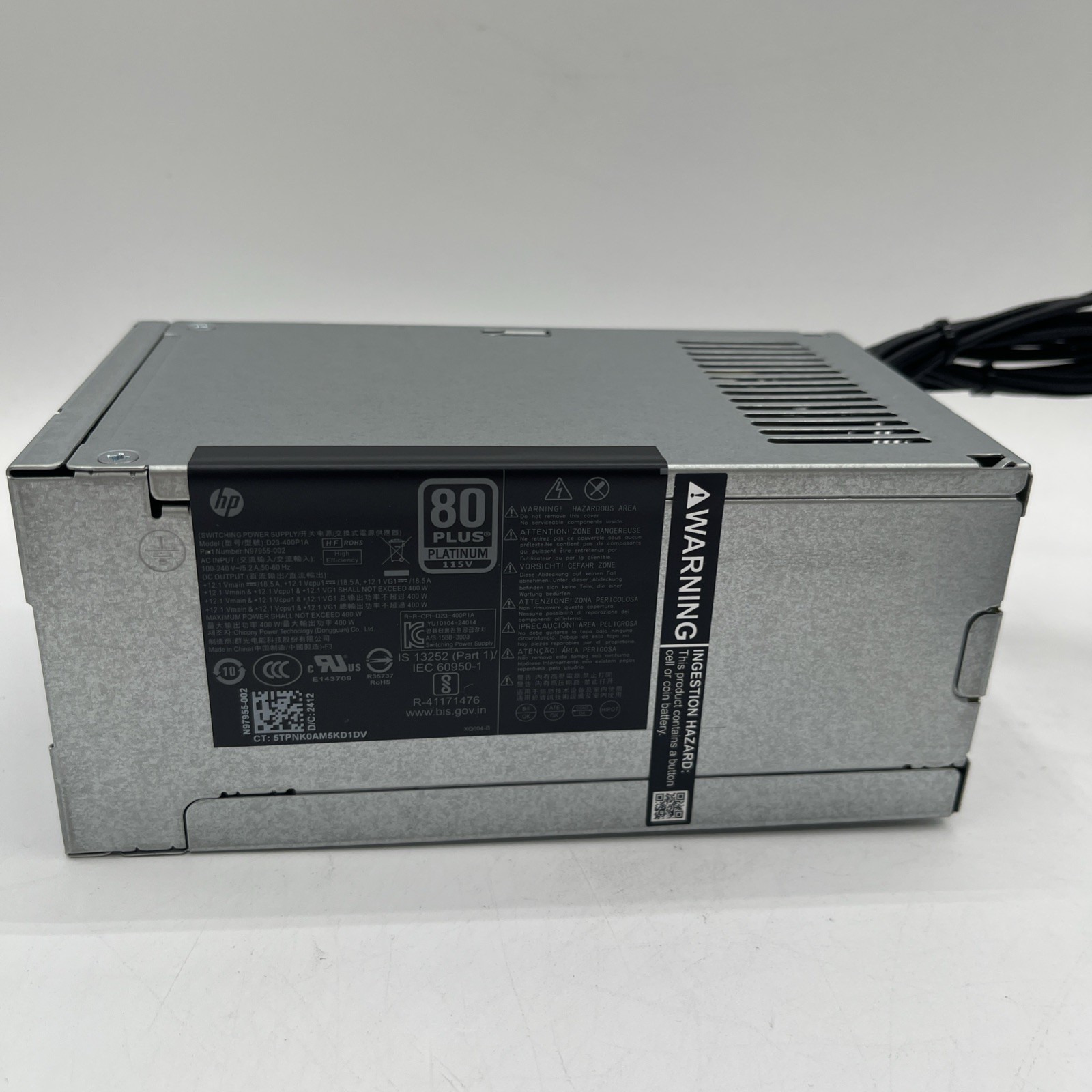 HP PSU 400W Power Supply 80+ N97955-002 D23-400P1A 80 Plus Platinum