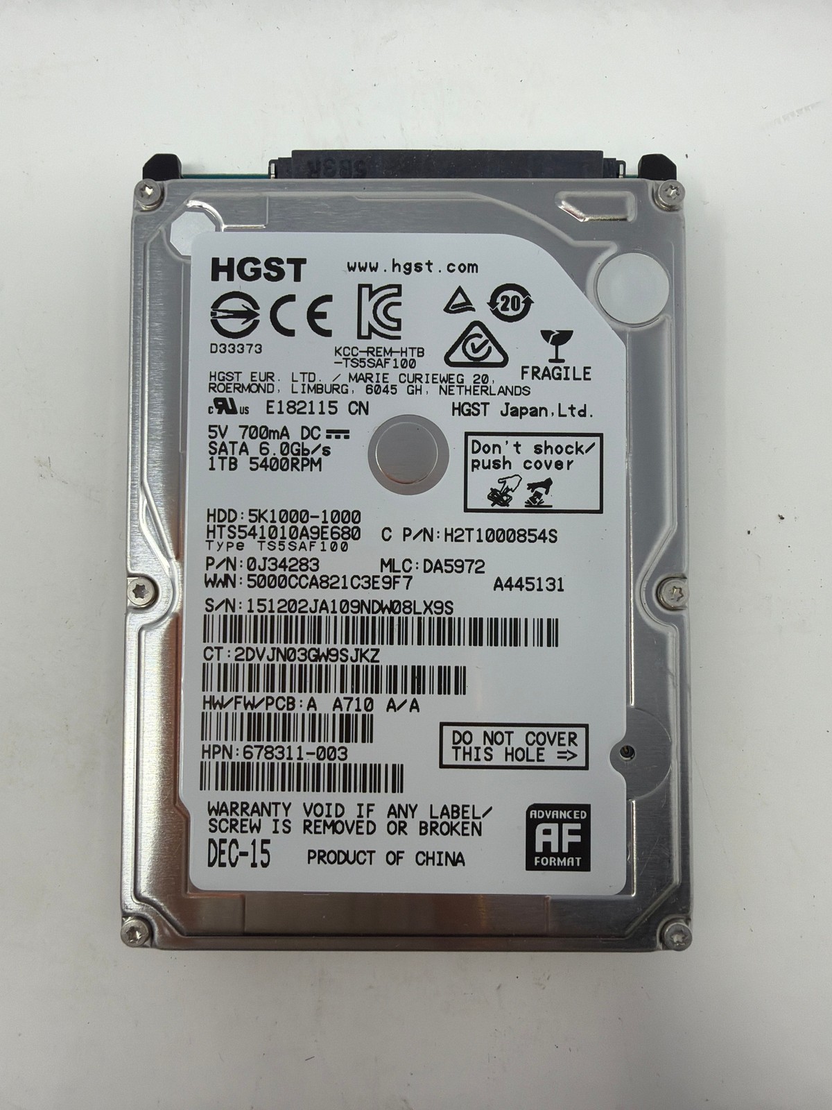 HGST HTS541010A9E680 1.024TB SATA Grade B