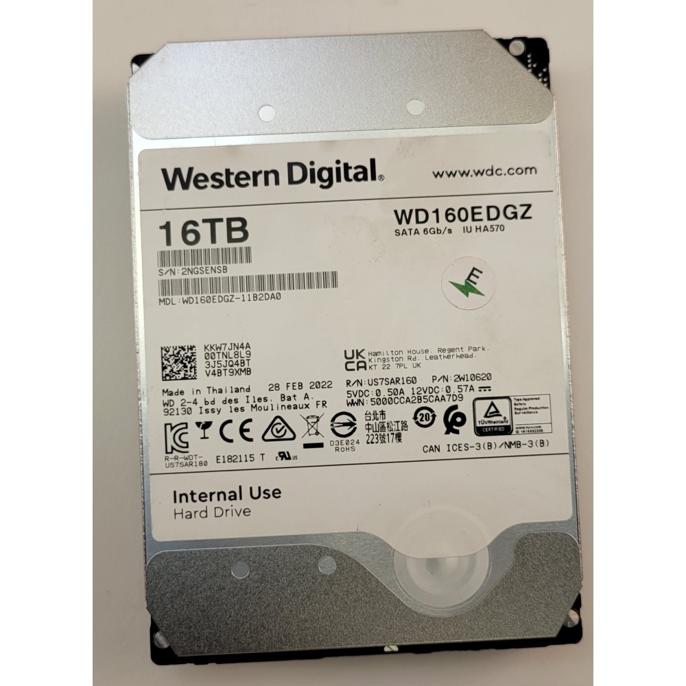Western Digital 16TB WD160EDGZ WD 3.5" Hard Drive - Tested