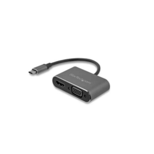 StarTech CDP2HDVGA USB-C to VGA HDMI Adapter 6in Space Gray