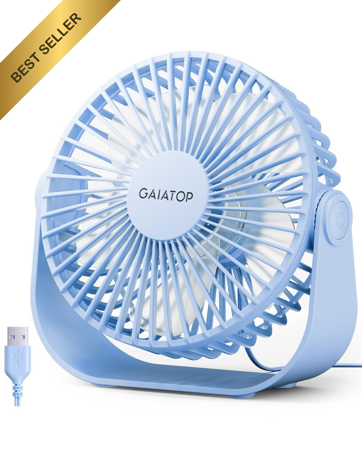 Gaiatop USB Desk Fan Quiet Small Portable Personal Tabletop 5.5 Inch Air Cooler