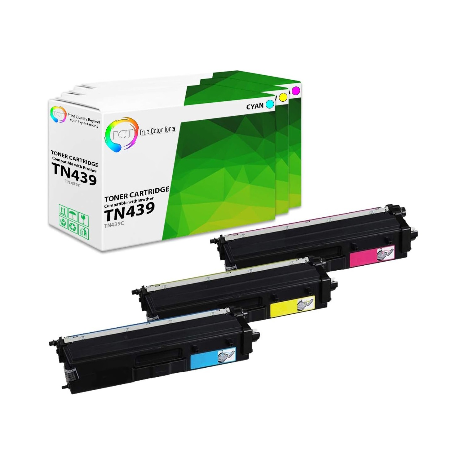 3Pk TCT Prem TN439 CMY For Brother HL-L8360CDW MFC-L8900CDW Compatible Toner