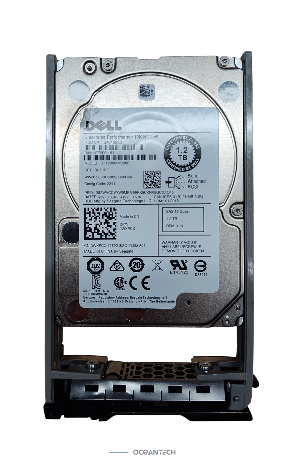 Dell POWEREDGE  WXPCX 0WXPCX 1.2TB 10K 12Gbps 2.5" SAS SERVER HDD ST1200MM0088