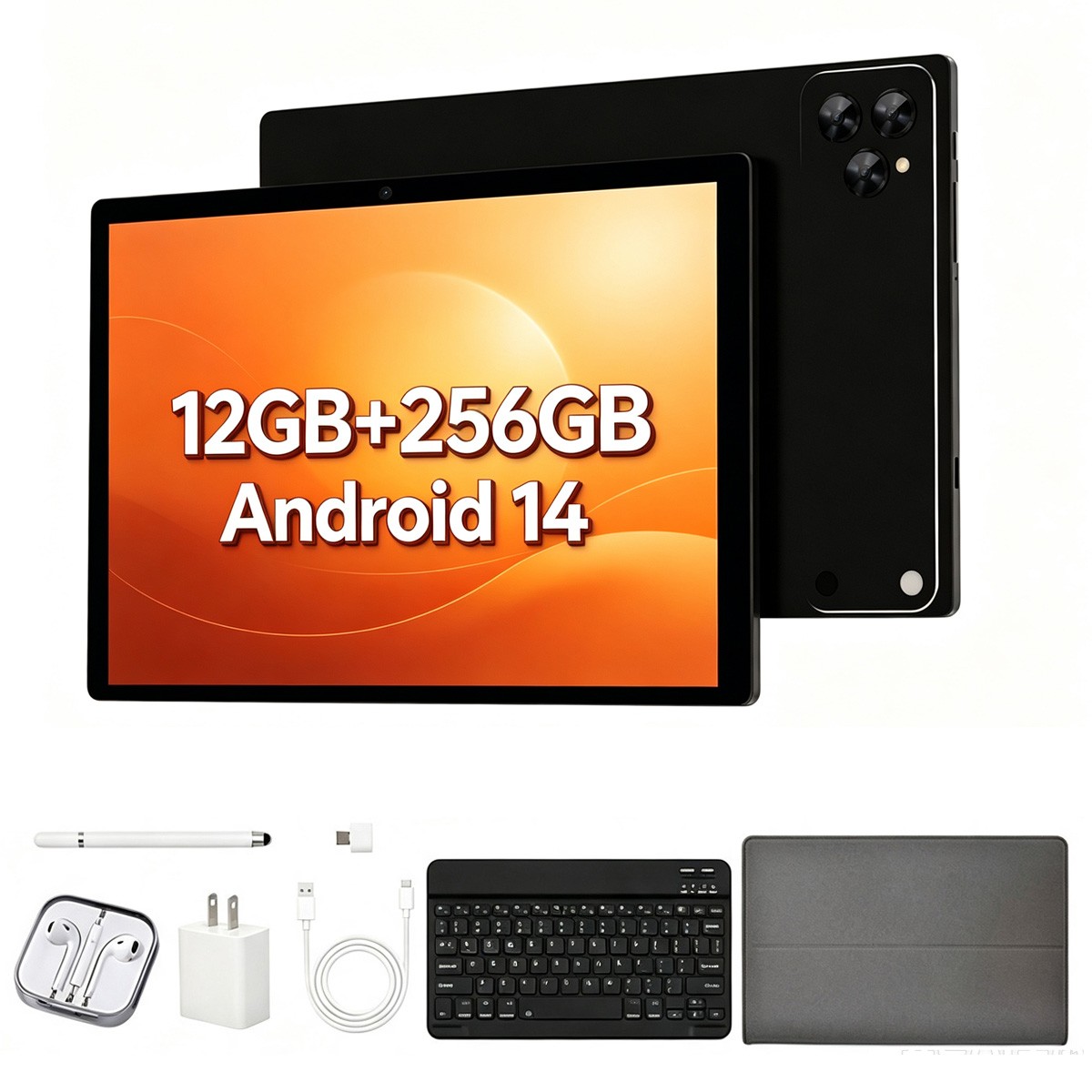 2026 Tablet 10.1 inch Android Tablet 12GB+256GB 1920x1200 IPS HD Touchscreen