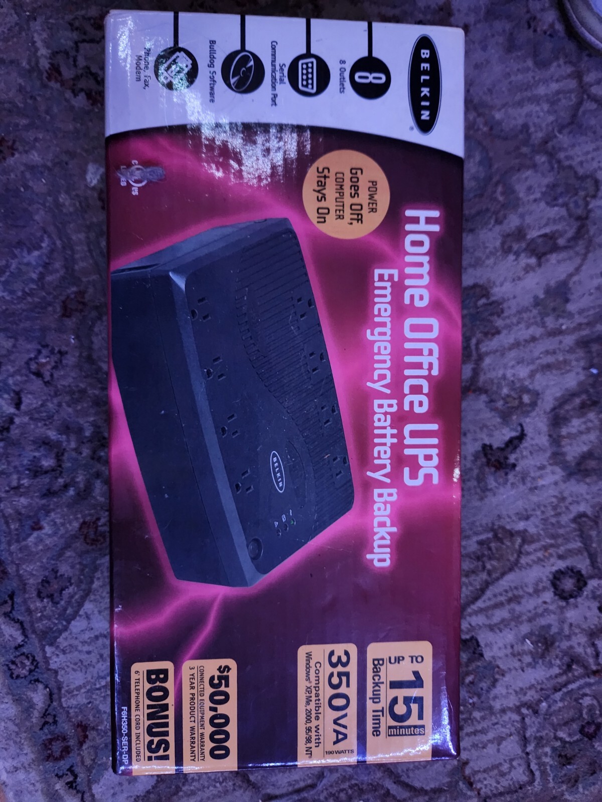 Belkin Home Office UPS Emergency Battery Backup 500VA OPEN BOX NEW