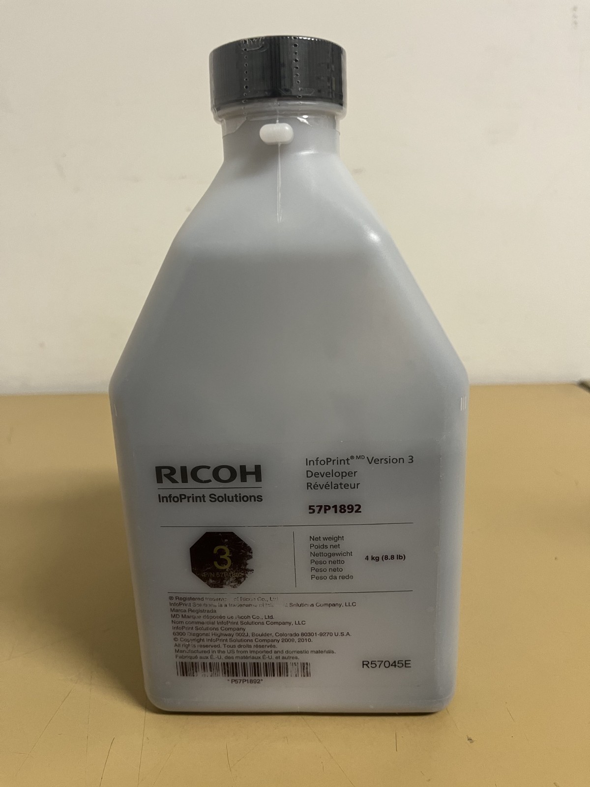 Genuine Ricoh/IBM InfoPrint Version 3 Black Developer, 57P1892, 4kg, New, Sealed