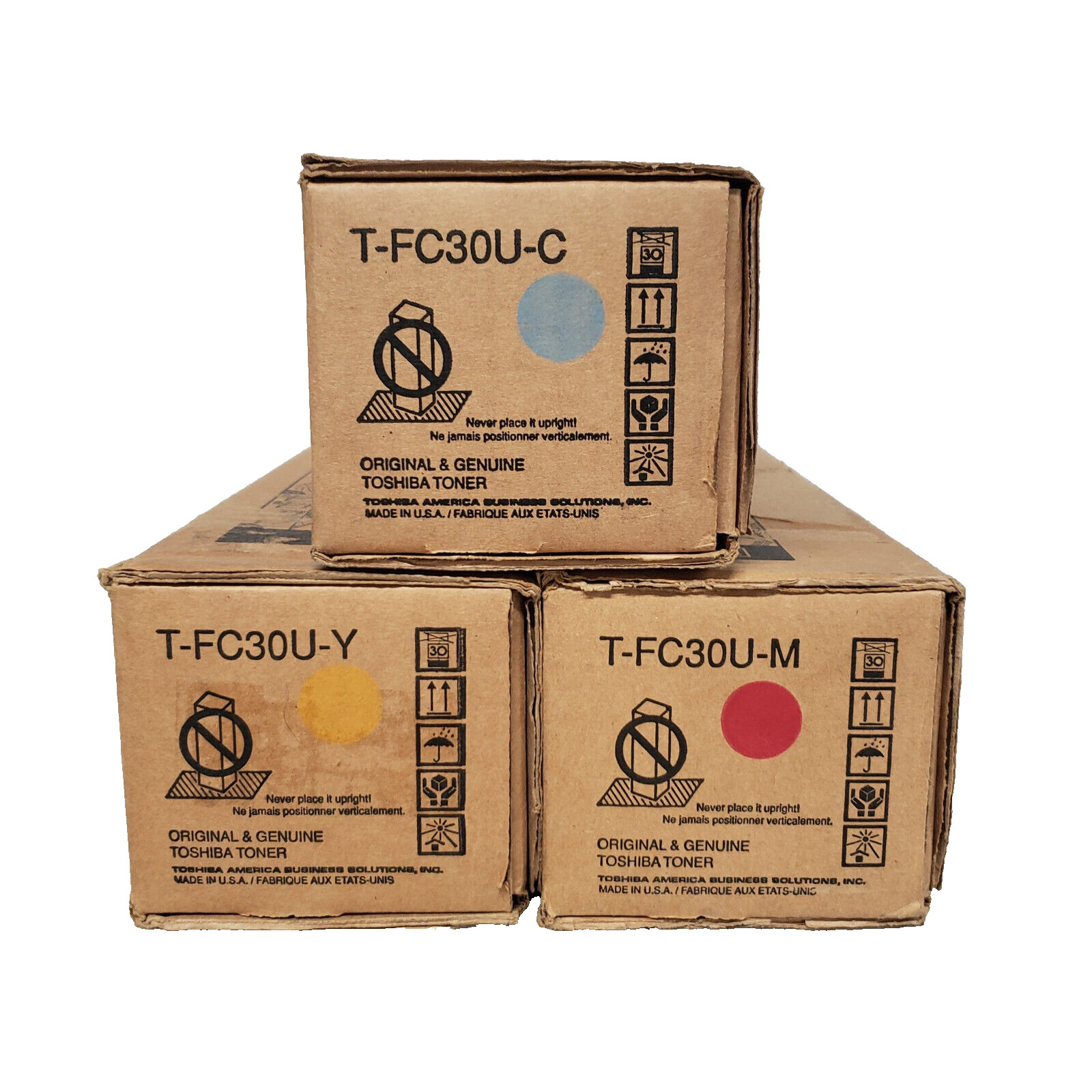 Toshiba T-FC30U-C T-FC30U-Y T-FC30U-M Toner Set e-STUDIO 2050C 2051C 2550C 2551C