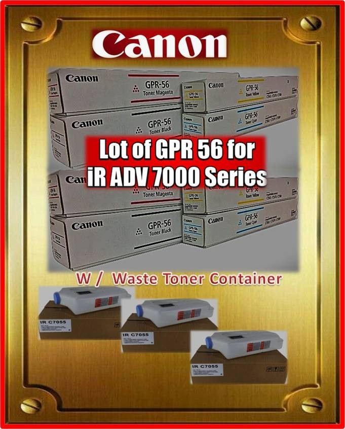 GPR 56 YMCK each 2 pcs and 3 pcs waste toner container