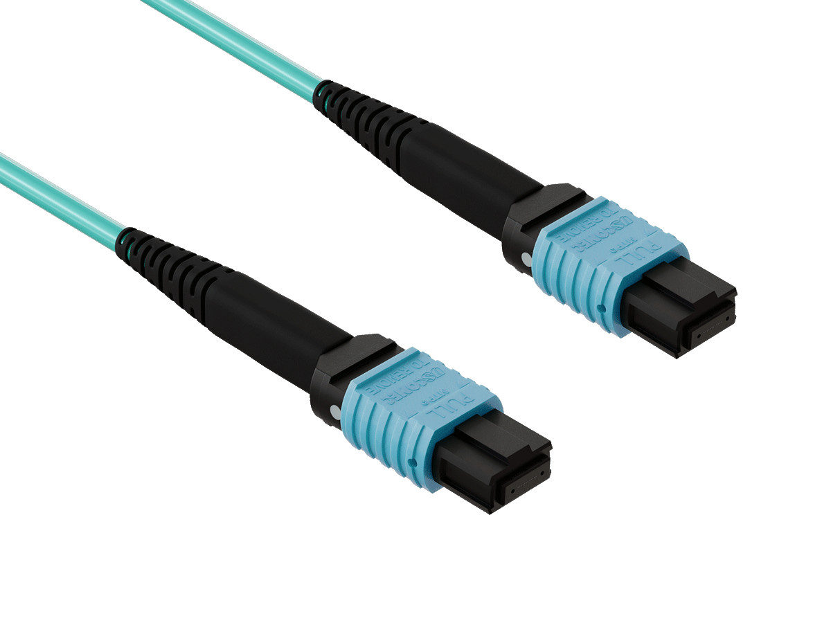 OM4 MTP/MTP Duplex 50/125 Type B Multimode Fiber Optic Cable - 1/1.5/2/3 to 8m