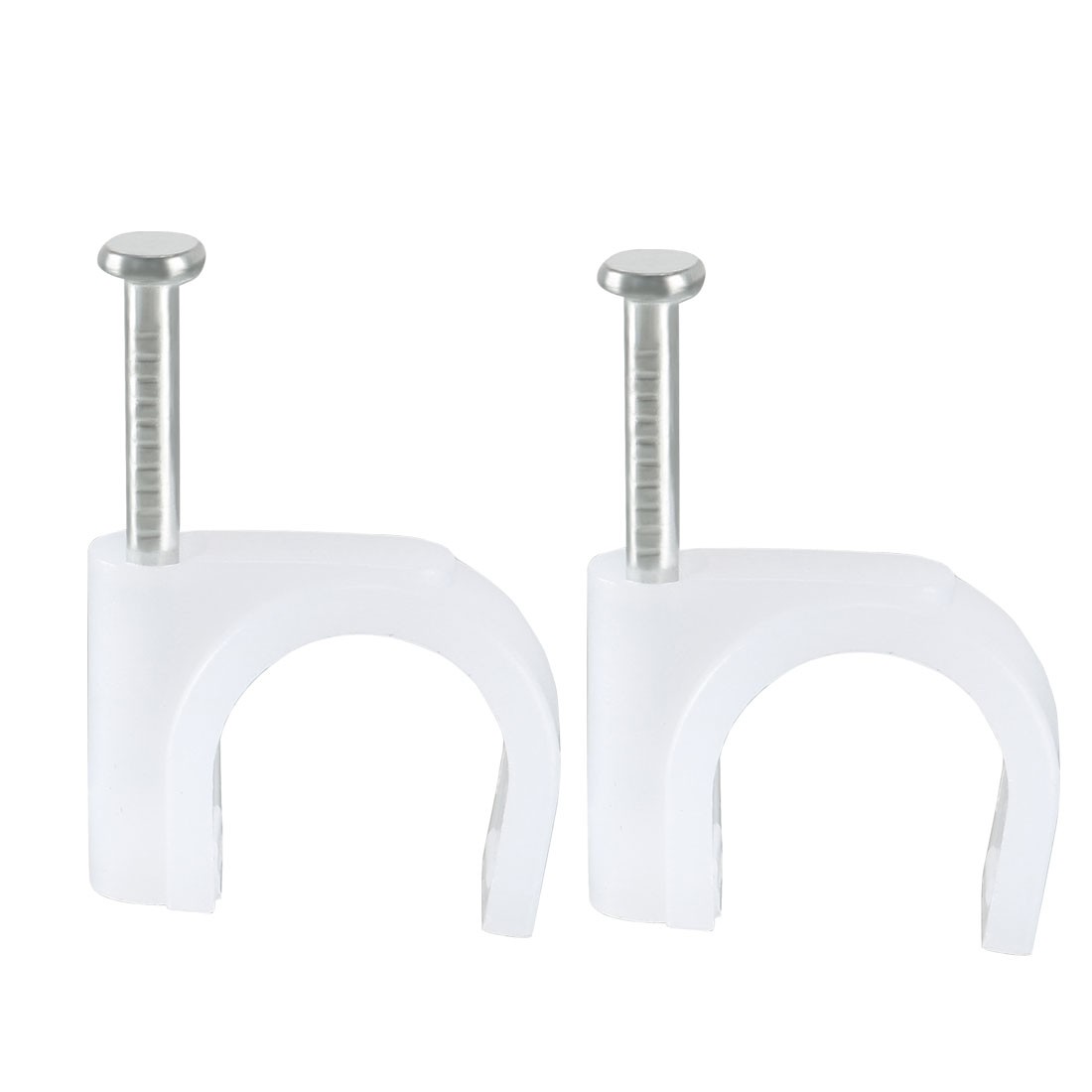 40 x Wall Mount Coax Electric Cable Wire Clip Fastener Saddle 12mm W White Nylon