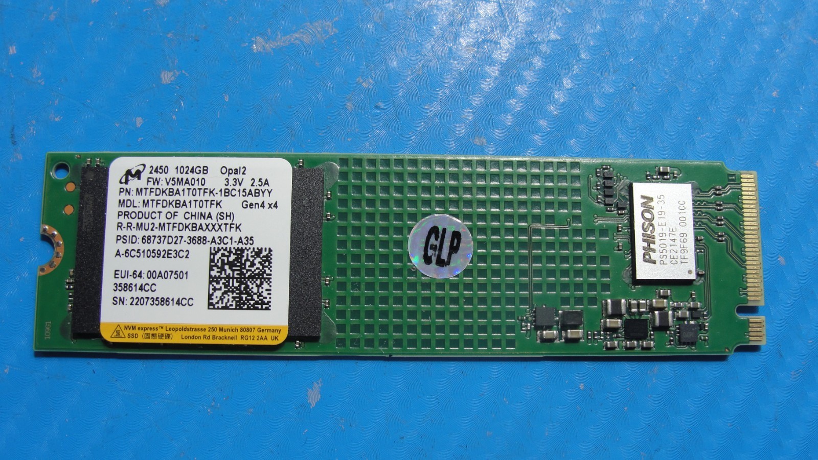 Acer A515-58M-77RN Micron 1TB NVMe SSD Solid State Drive MTFDKBA1T0TFK-1BC15ABYY