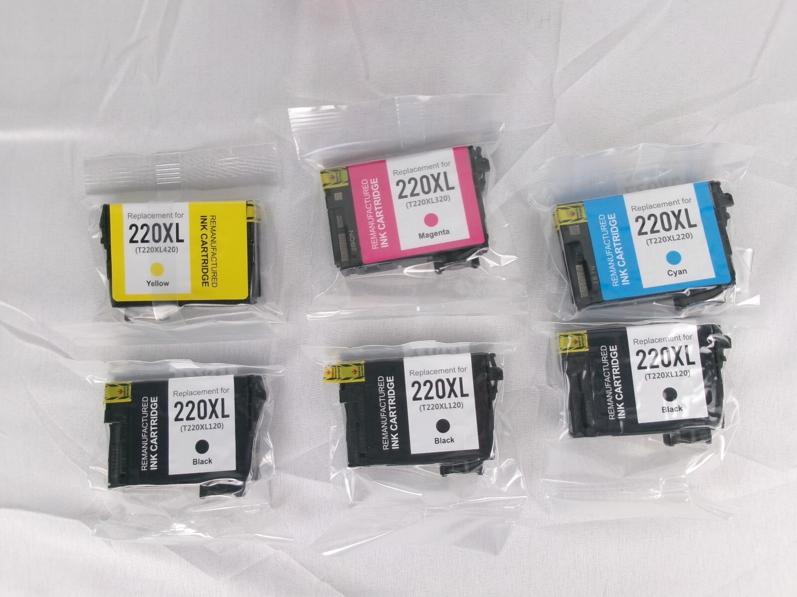 LEMERO 220XL Replacement Ink Cartridges 6 Pack for Epson Factory Sealed
