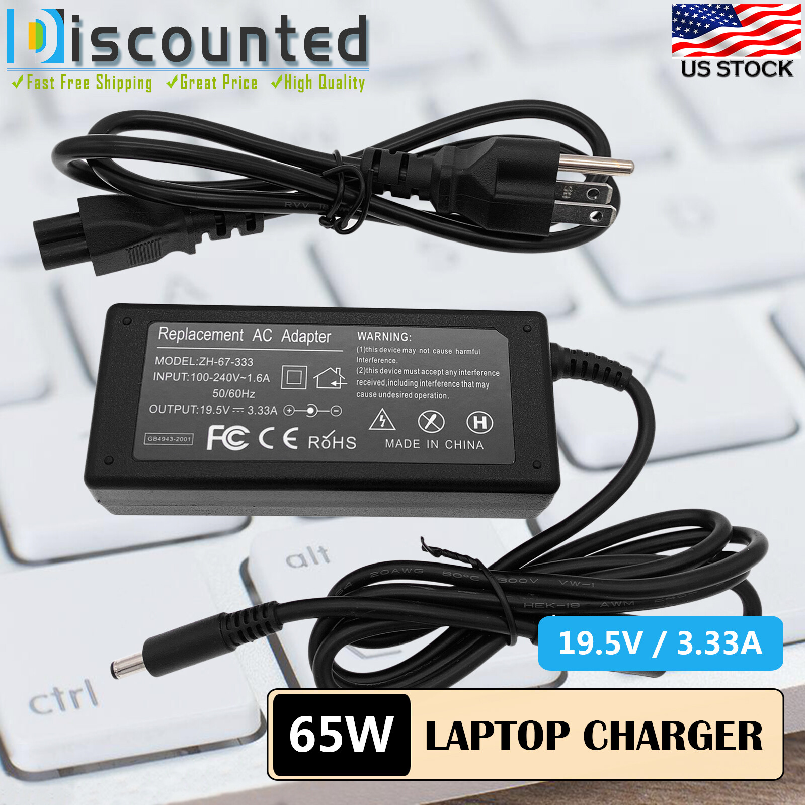 AC Adapter Charger For HP 14-dq0005dx 14-dq0010nr 14-dq0011dx Laptop Power Cord