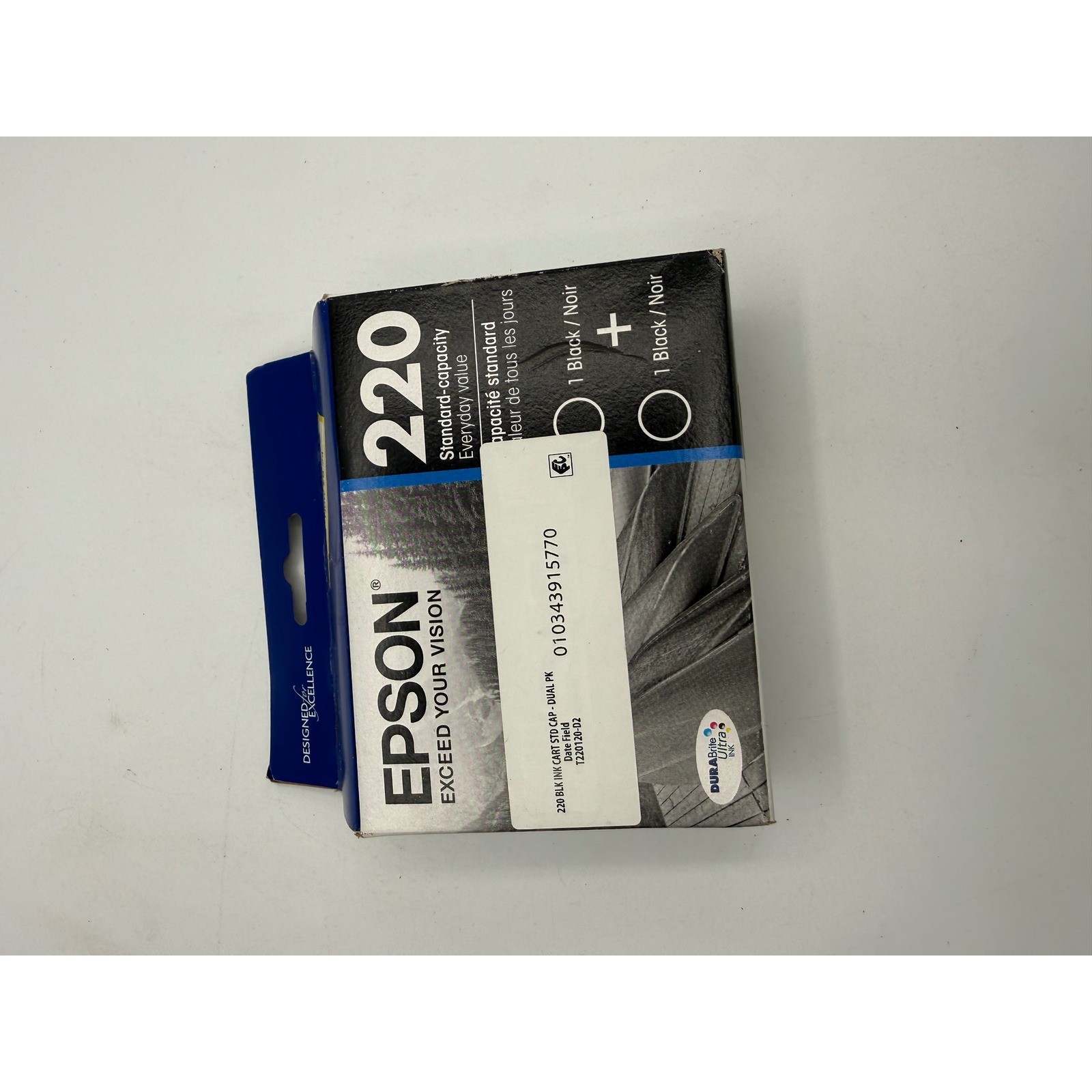 Epson 220 Ink Cartridges Dual Pack Black NEW T220120-D2 Standard Capacity