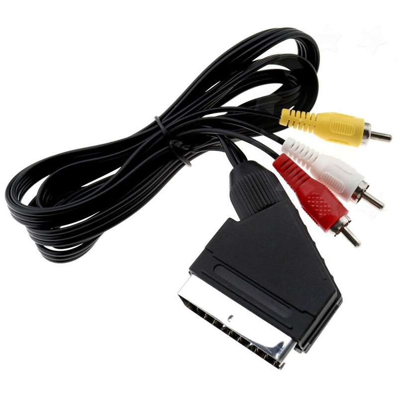 Cable Lead SCART to 3 RCA/Phono Male Composite AV Audio Video for TV/DVD Switch