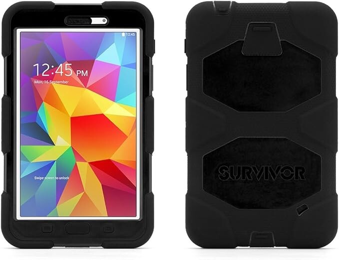 Griffin Black Survivor All-Terrain Case and Stand for Samsung Galaxy Tab 4 7.0"