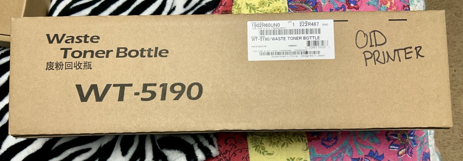 Genuine Kyocera WT-5190 Waste Toner Container. New In Box