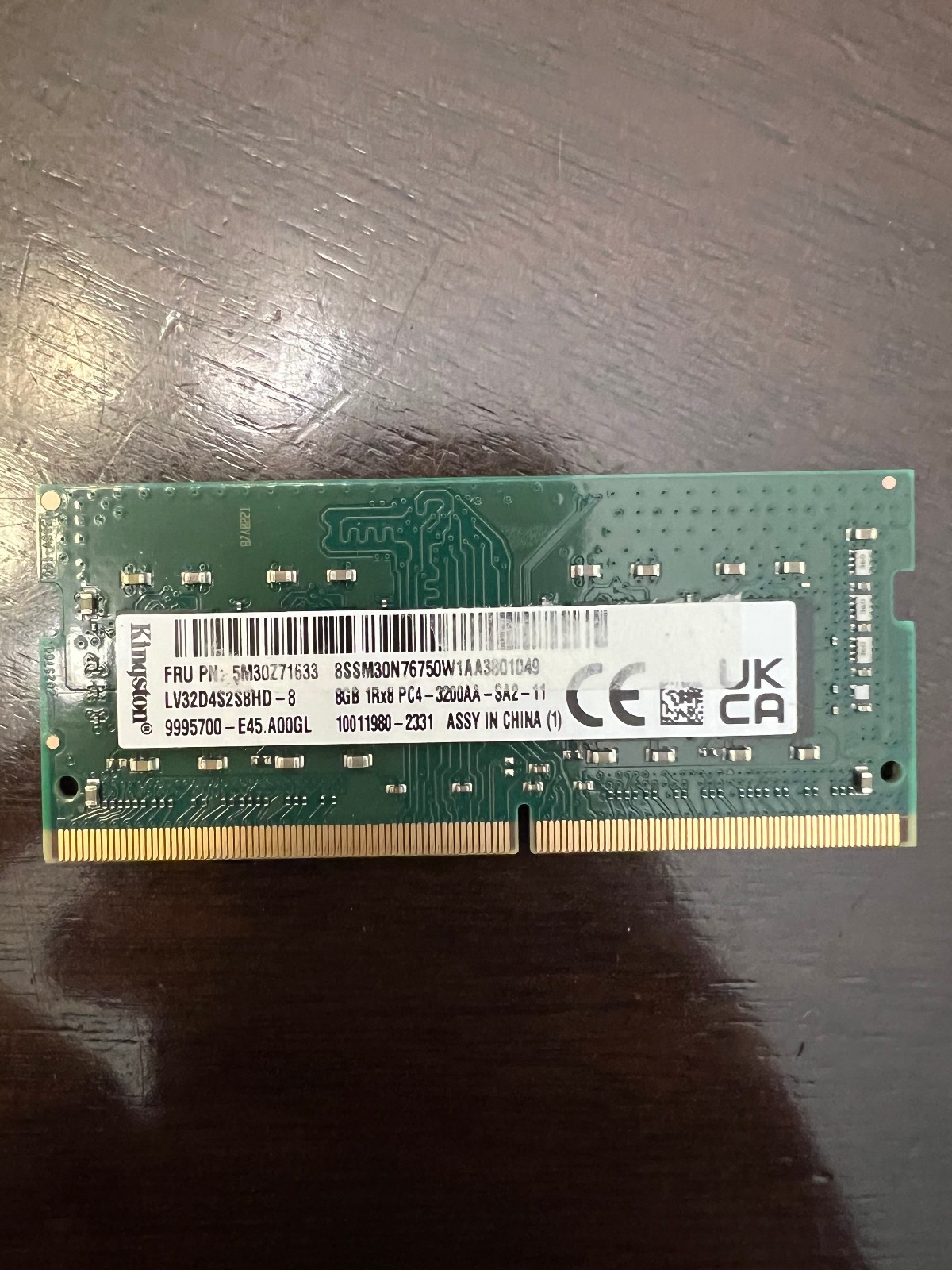 Kingston 8GB PC4-25600 DDR4-3200MHz SODIMM Memory Module 5M30Z71633