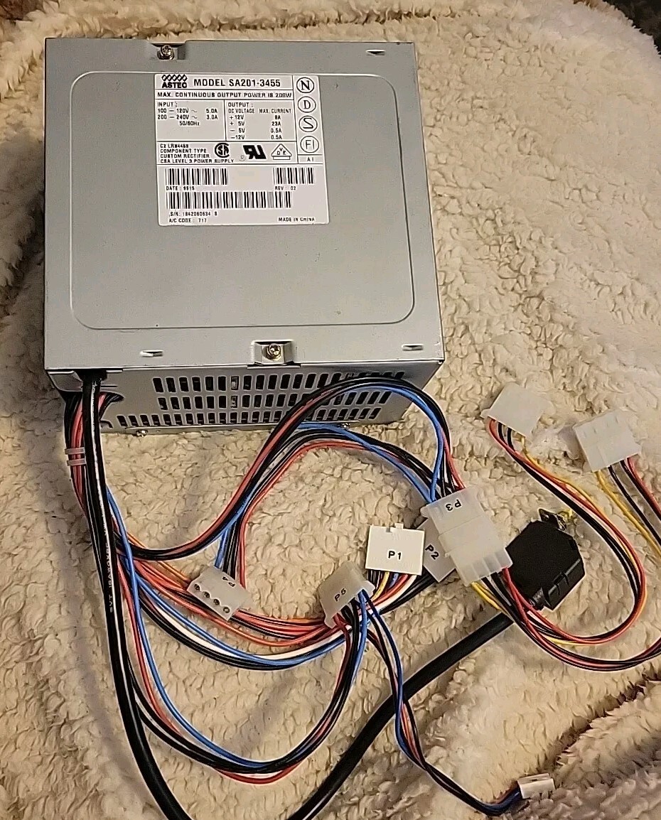 Astec SA201-3455 200 Watt AT Power Supply  