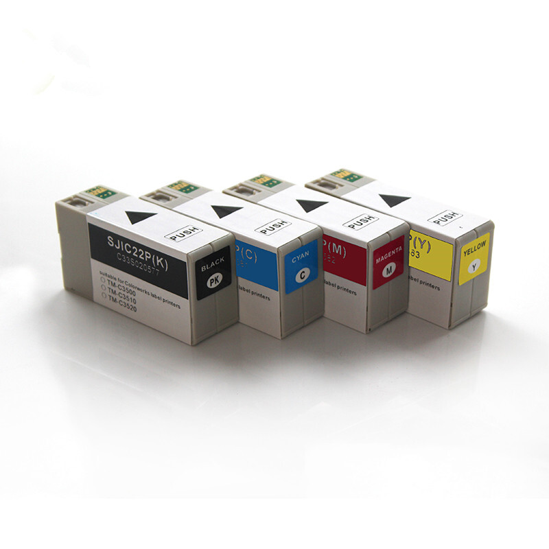 SJIC22P ink cartridge installed chips  For Epson ColorWorks C3500 Series Printer