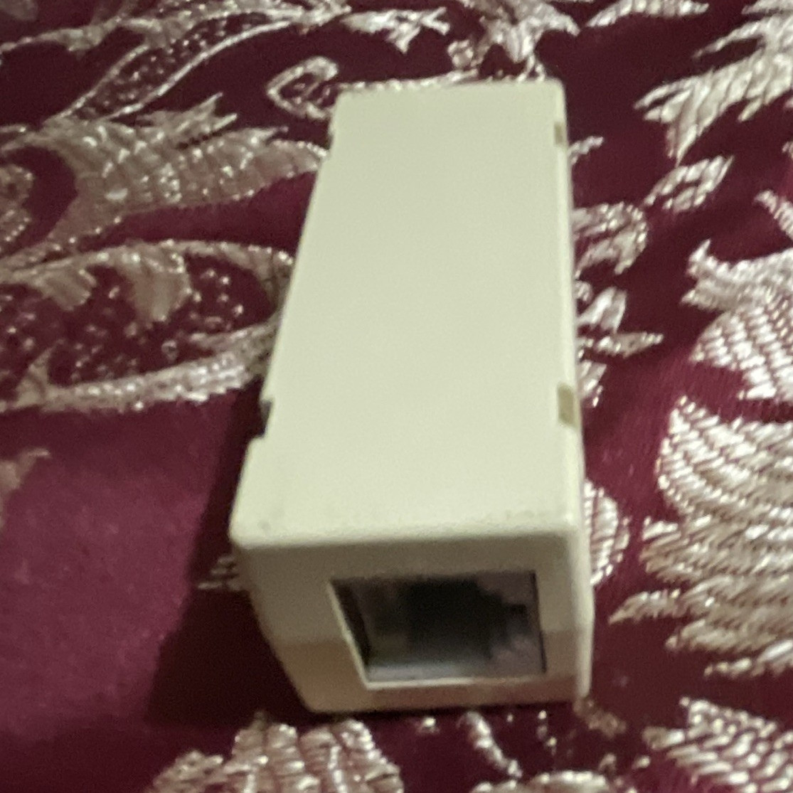 White Inline RJ-45 to RJ-45 Ethernet Network Coupler Adapter