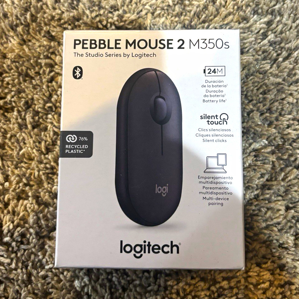 Logitech Pebble Mouse 2 M350s Bluetooth Silent Optical Mouse Scroll Wheel Black