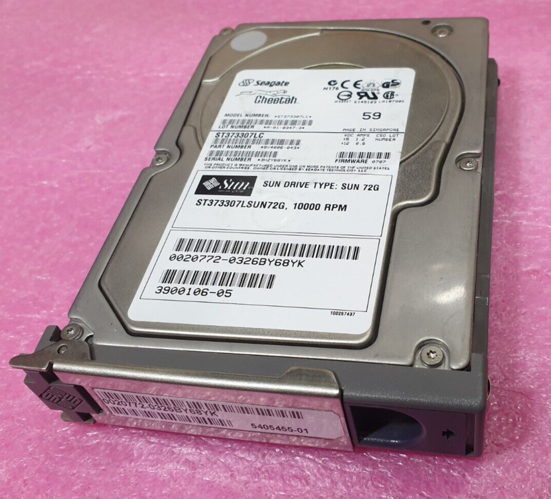 Sun 390-0106 72GB Scsi SIC 80pin 10K RPM 540-5455 ST373307LC - S3606