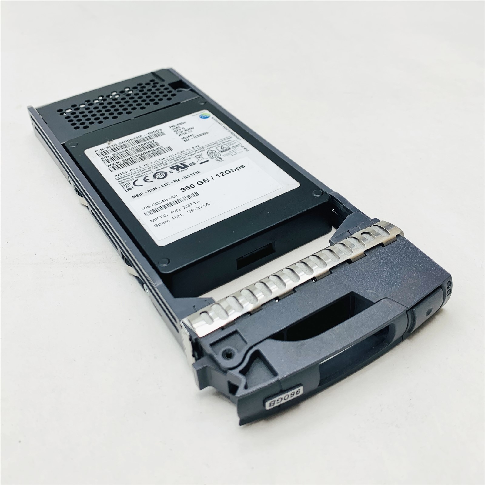 NetApp 108-00546+A0 960GB 12G SSD X371A Samsung MZ-ILS800B w/Caddy (98% Health)