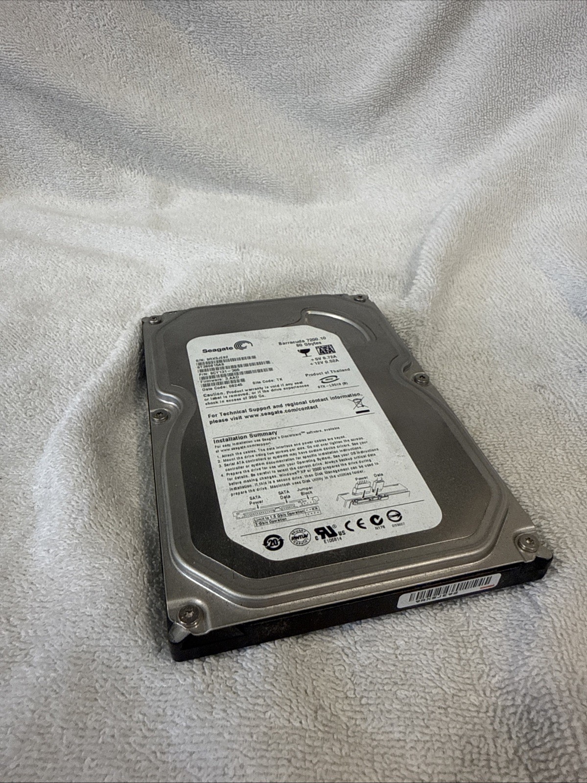 Used Seagate ST380815AS 9CY131-305 3.AAD 80gb 3.5" Sata - Warranty & pi