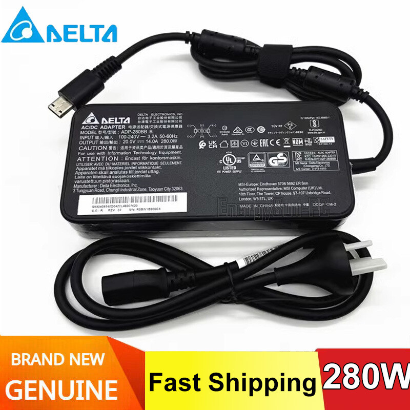 Original DELTA ADP-280BB B 20V 14A AC Adapter MSI Clevo Gaming Laptop Charger
